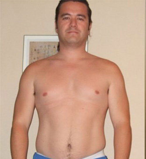 Steven at 225 pounds - first transformation photo